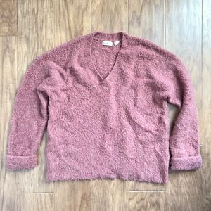 Anthropologie Sleeping on Snow Sweater Sz XS Pink Oversized Cozy Pullover Alpaca